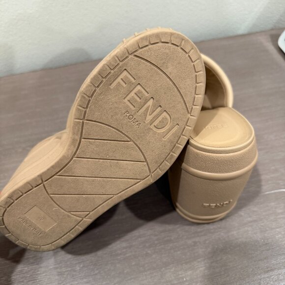 Fendi Padded Leather Platform Wedge Slides - Authentic - Picture 12 of 12